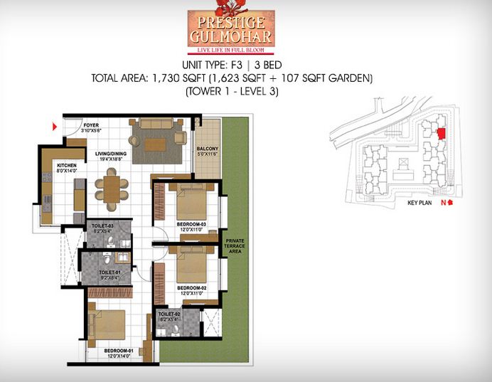 Prestige Gulmohar Floor Plans Horamavu, Bangalore