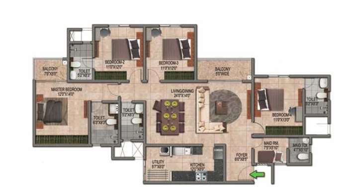 prestige jindal city apartment 4bhk 2095sqft341