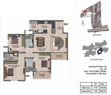  3 BHK Apartment at Prestige Jindal City Phase 2, Bagalakunte – for Rent