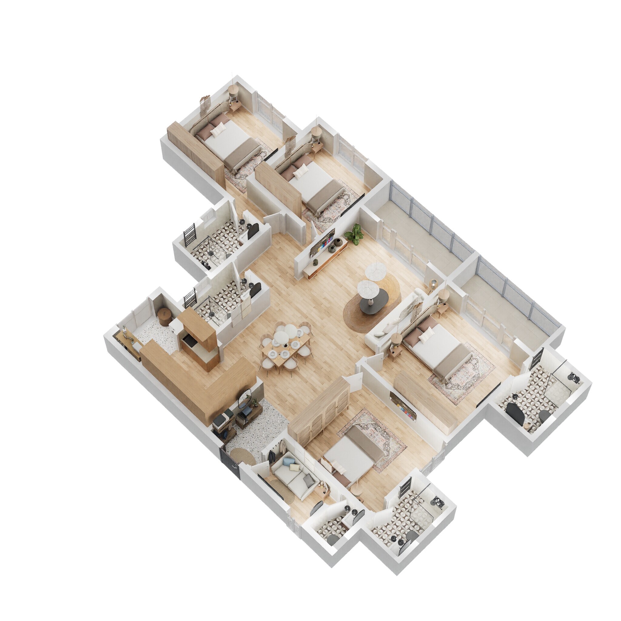 Floor plan of 4 BHK 2171 Sq. Ft. Apartment in Prestige Jindal City Phase 2, Bangalore