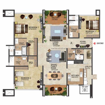  3 BHK Apartment at Prestige Kenilworth, Vasanth Nagar – for Sale