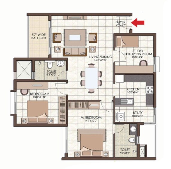 2 BHK 1360 Sq. Ft. Apartment