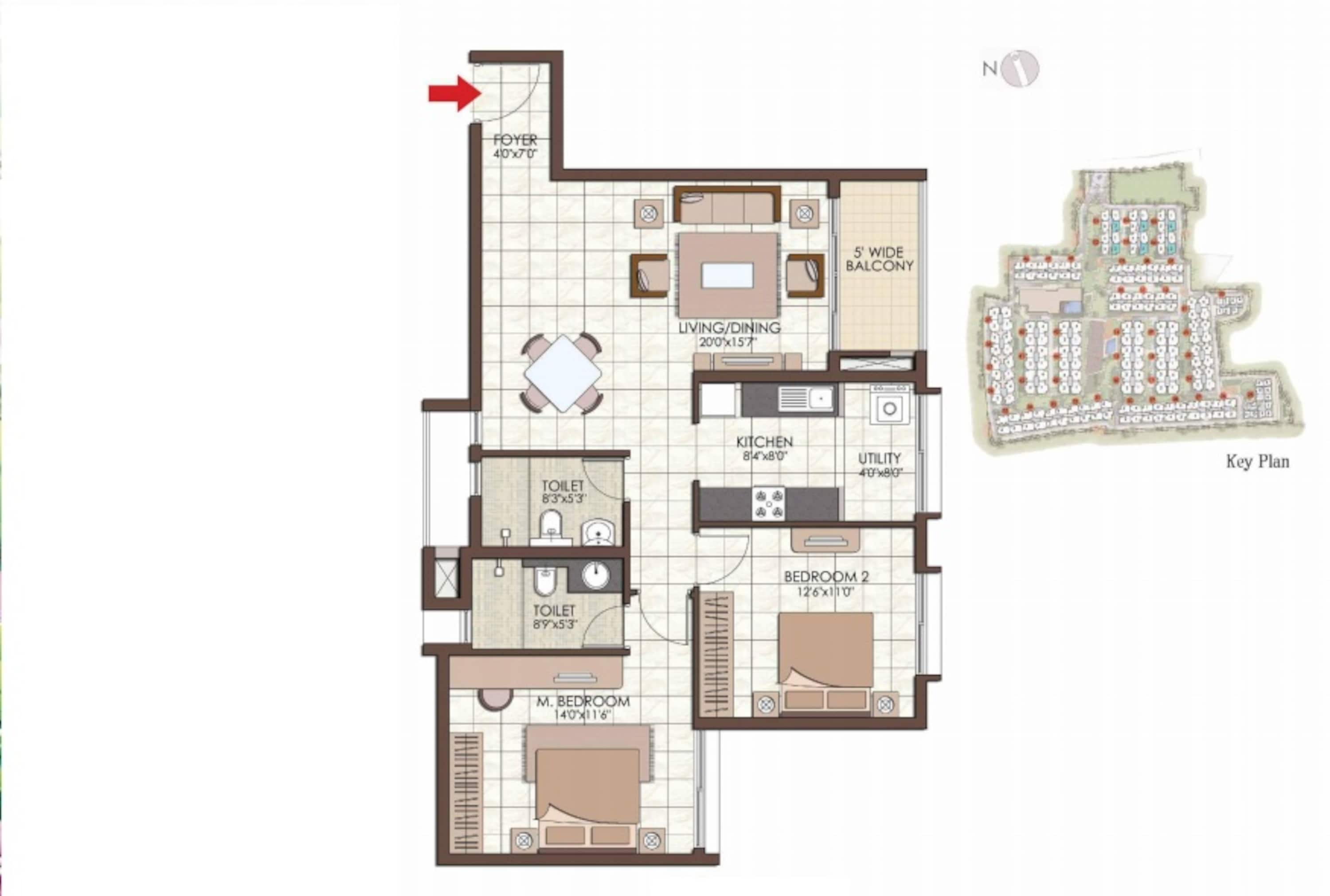 prestige kew gardens apartment 2bhk 1185sqft 81