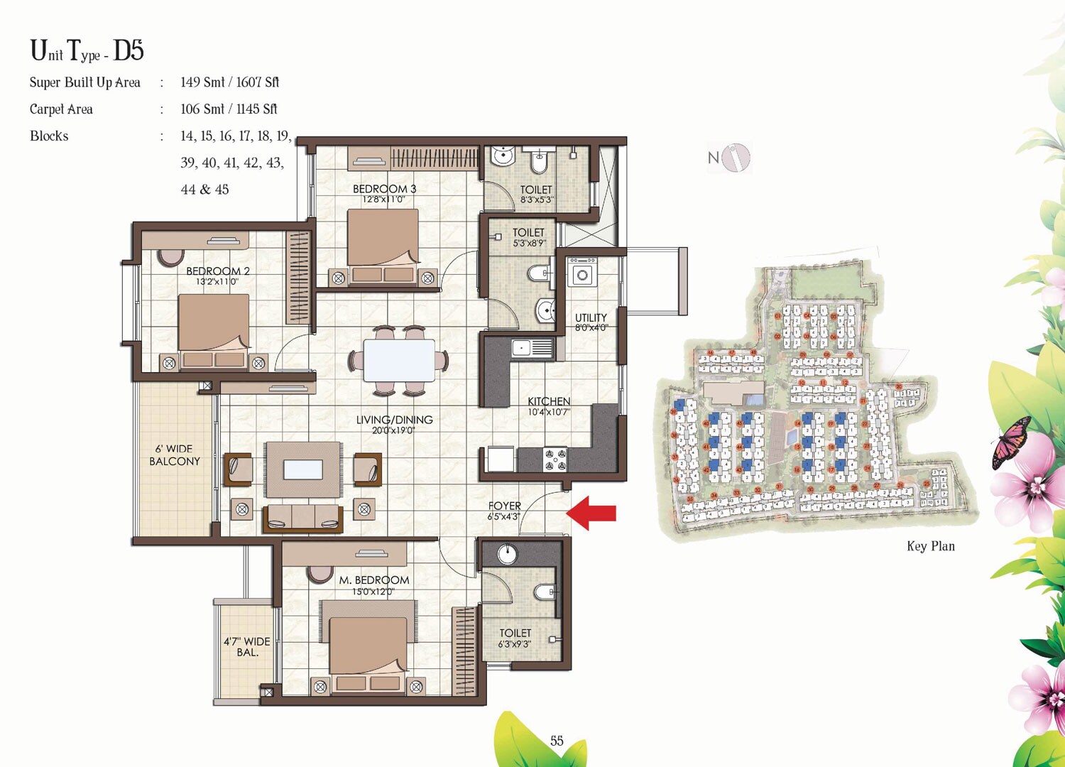 3 BHK 1607 Sq. Ft. Apartment