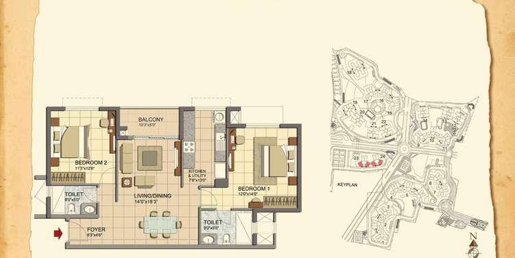 prestige lakeside habitat apartment 2 bhk 1195sqft 20225206165228