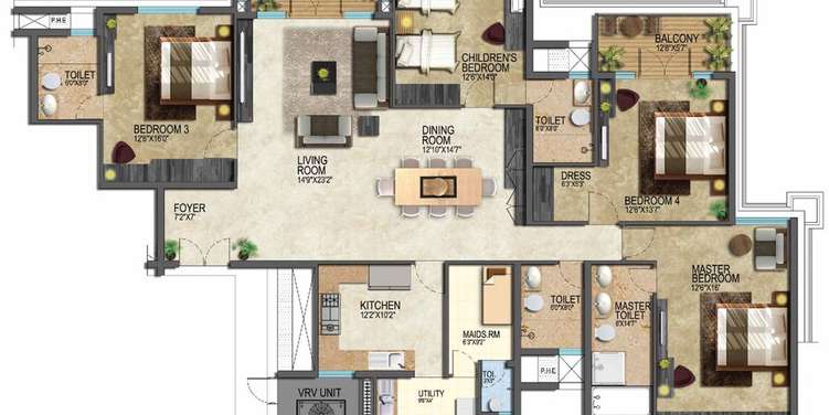prestige leela residency apartment 4bhk 3053sqft 20201927121948