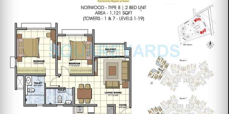 prestige norwood apartment 2bhk 1121sqft1