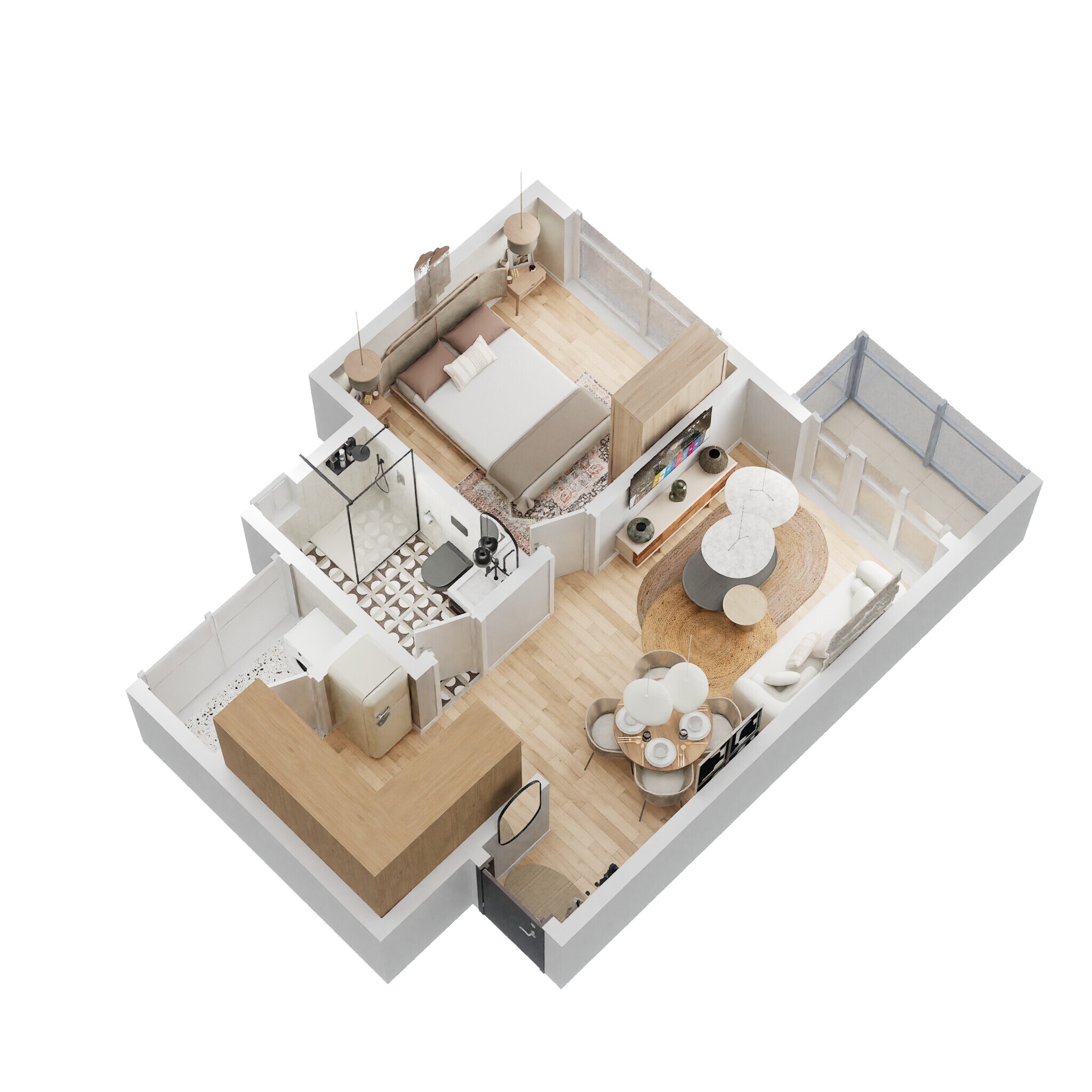 1 BHK 658 Sq. Ft. Apartment