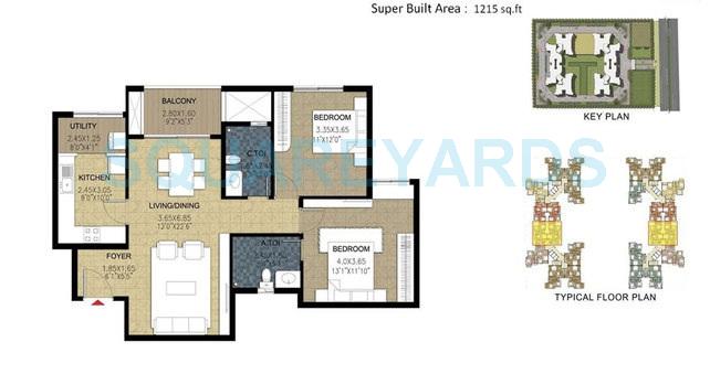 2 BHK 1215 Sq. Ft. Apartment