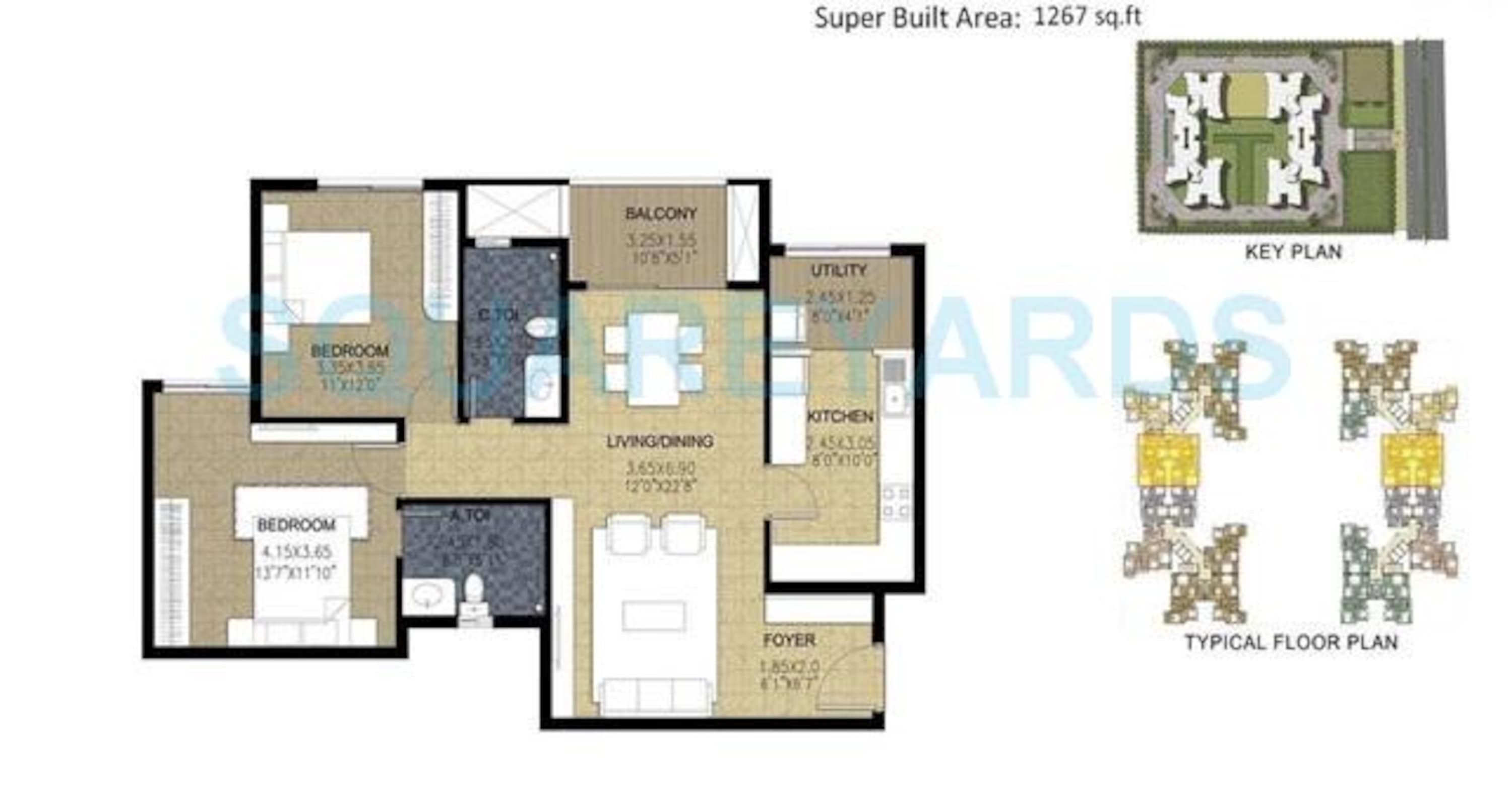 prestige parkview apartment 2bhk 1267sqft1