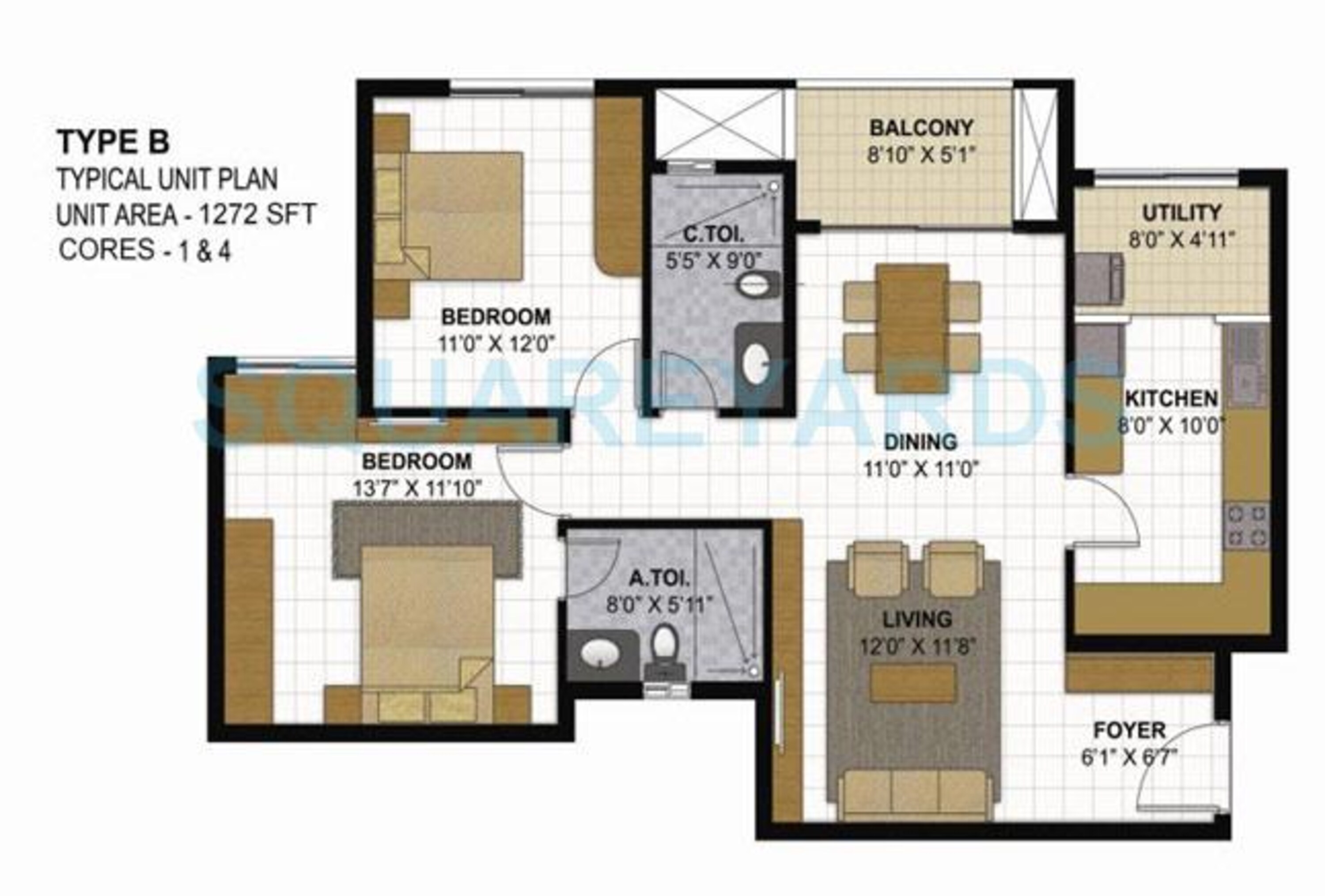 prestige parkview apartment 2bhk 1272sqft1