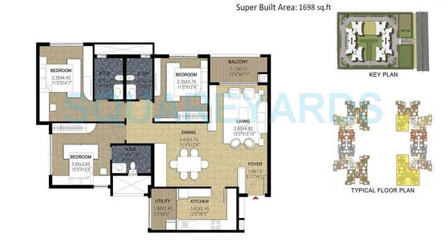 3 BHK 1698 Sq. Ft. Apartment