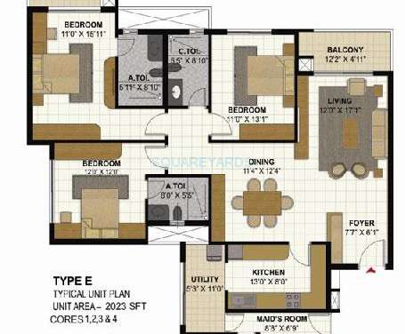 prestige parkview apartment 3bhk 2023sqft1