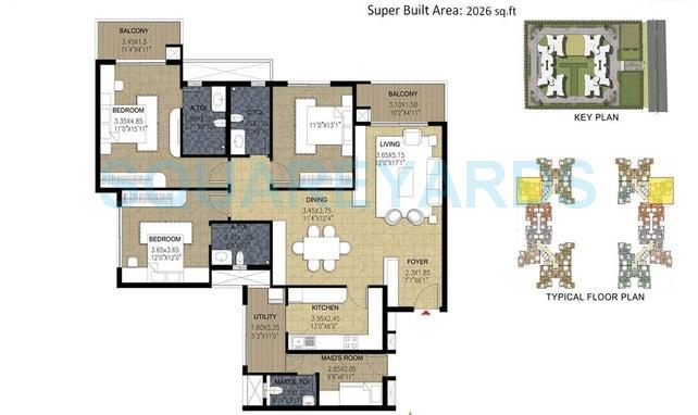 3 BHK 2026 Sq. Ft. Apartment