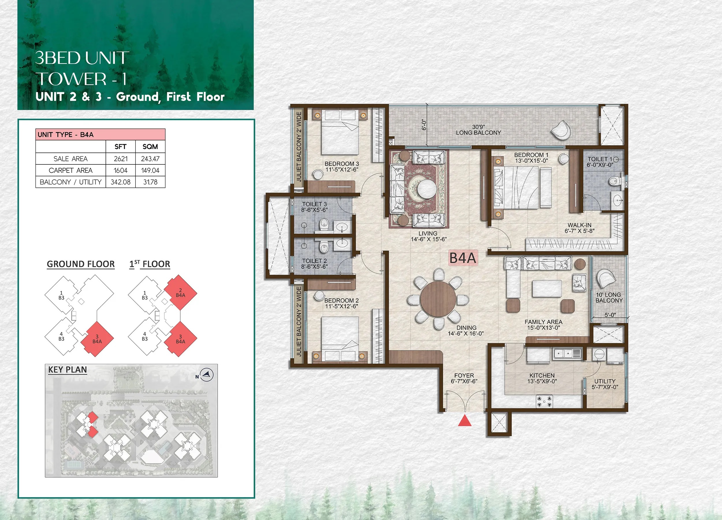 3 BHK 2621 Sq. Ft. Apartment in Prestige Pine Forest