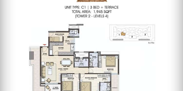 prestige pine wood apartment 3bhk sq terrace 1945sqft 1