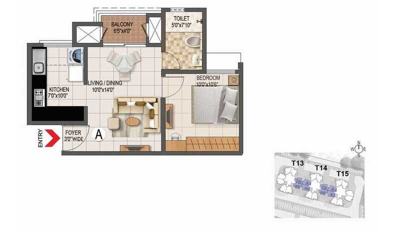 Other, prestige-primrose-hills 1 Bedroom 572 Sq.Ft. Apartment In Banashankari 6th Stage Bangalore 9381986