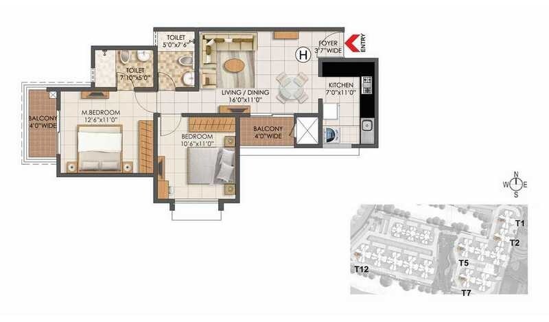  2 BHK Apartment at Prestige Primrose Hills, Banashankari 6th Stage – for Sale