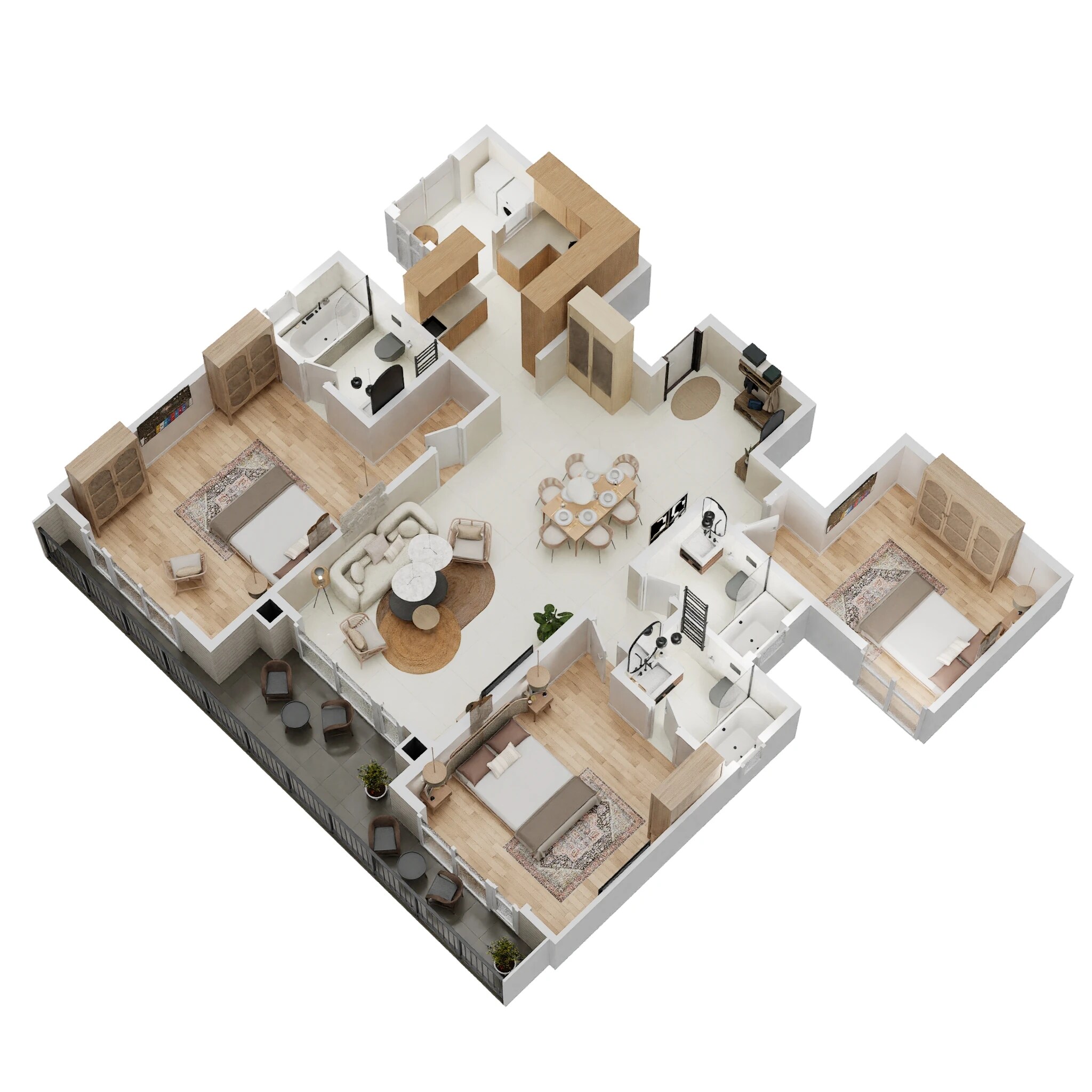 3 BHK 2005 Sq. Ft. Apartment