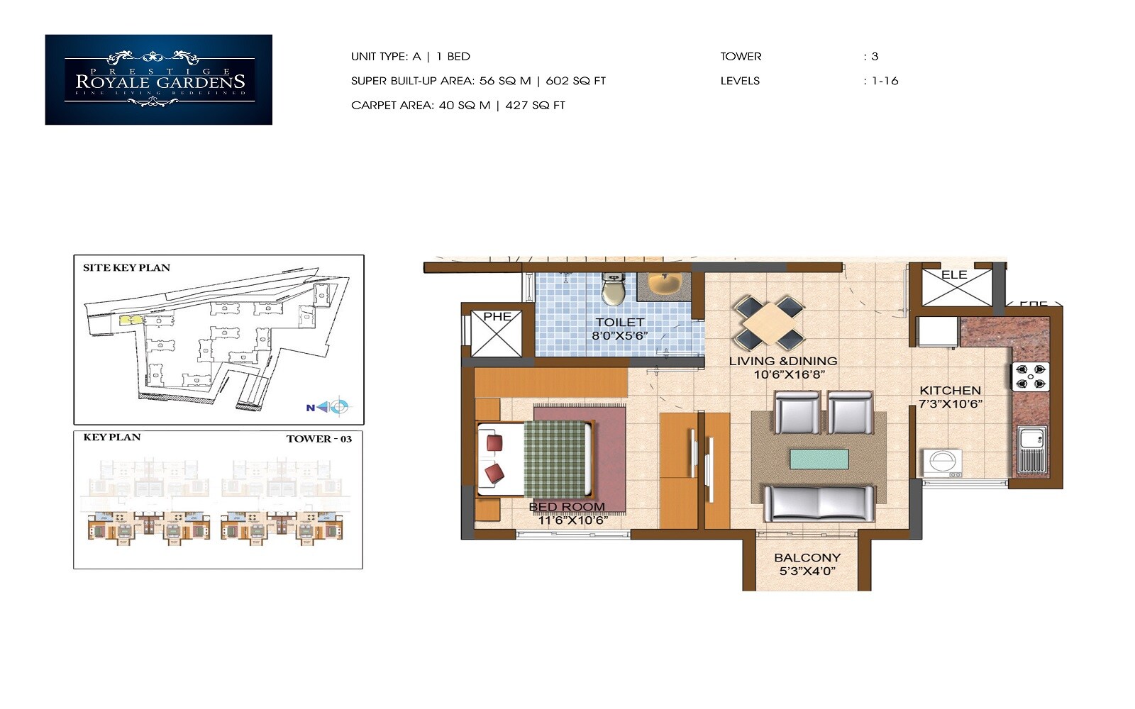 1 BHK 602 Sq. Ft. Apartment