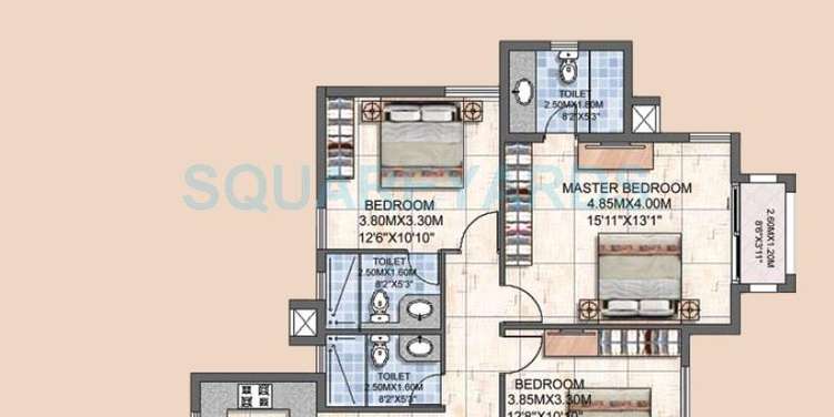 prestige silver oak apartment apartment 3bhk 1851sqft1