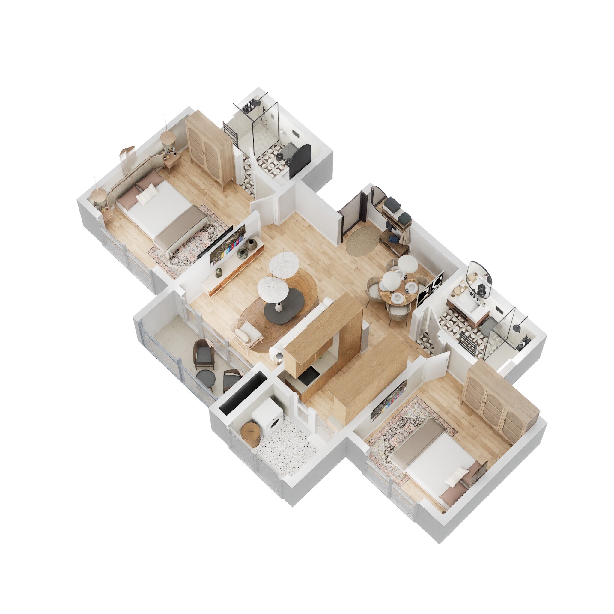 2 BHK 974 Sq. Ft. Apartment