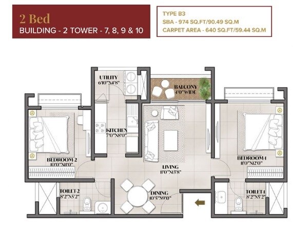 Other, prestige-smart-city 2 Bedroom 974 Sq.Ft. Apartment In Sarjapur Road Bangalore 9130726
