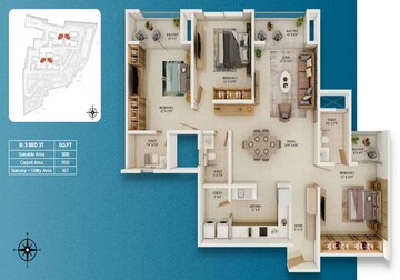  3 BHK Apartment at Prestige Somerville, Whitefield – for Sale