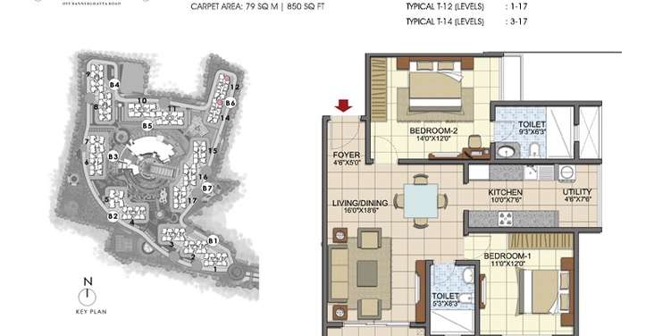 prestige song of the south apartment 2bhk 1198sqft131