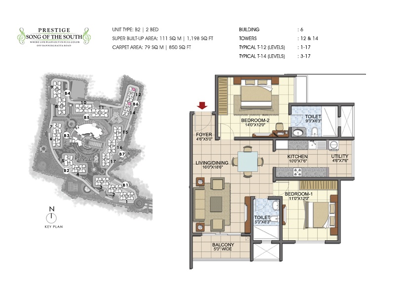 prestige song of the south apartment 2bhk 1198sqft131