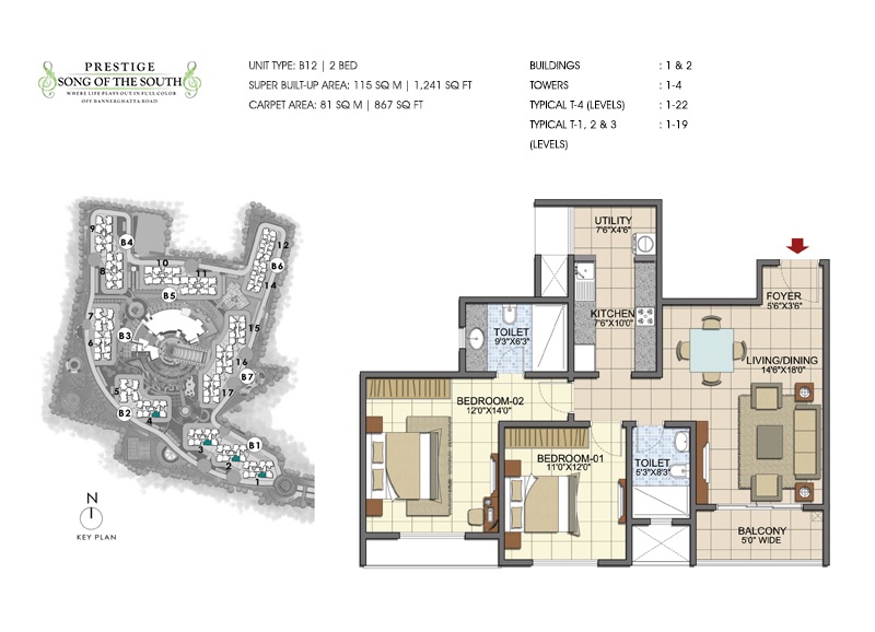 prestige song of the south apartment 2bhk 1241sqft 131