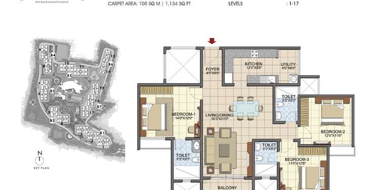 prestige song of the south apartment 3bhk 1583sqft 131