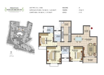  3 BHK Apartment at Prestige Song Of The South, Yelenahalli – for Sale