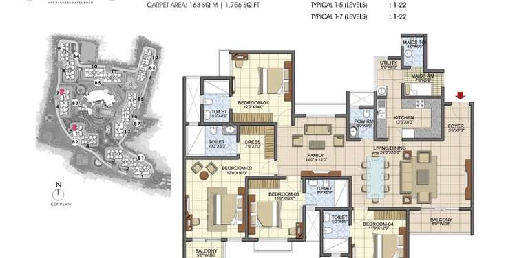 prestige song of the south apartment 4bhk 2462sqft 131