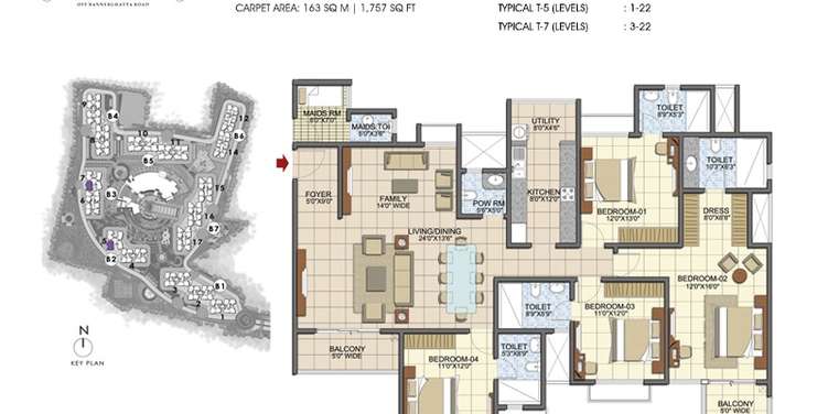 prestige song of the south apartment 4bhk 2467sqft 131