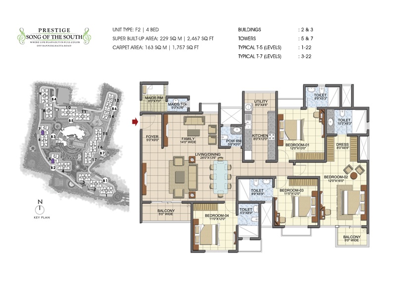 prestige song of the south apartment 4bhk 2467sqft 131