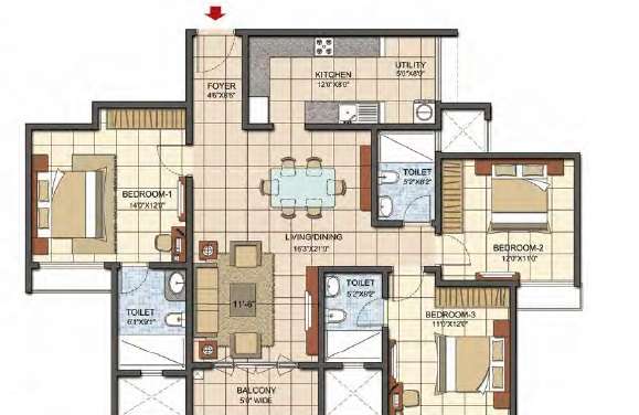 prestige song of the south phase 2 apartment 3bhk 1598sqft11