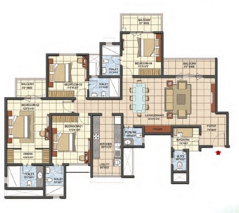 4 BHK 2424 Sq. Ft. Apartment