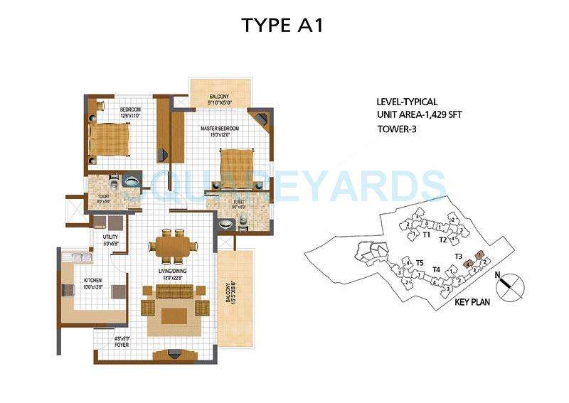 2 Bhk 1429 Sq Ft Apartment For Sale In Prestige South Ridge At