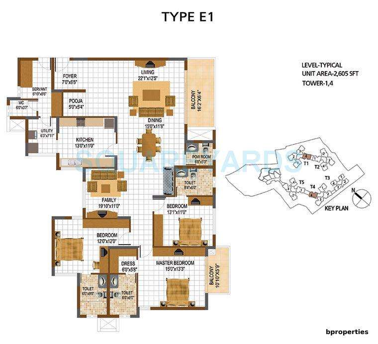 Image For 3 Bhk Floor Plans Of Prestige South Ridge In