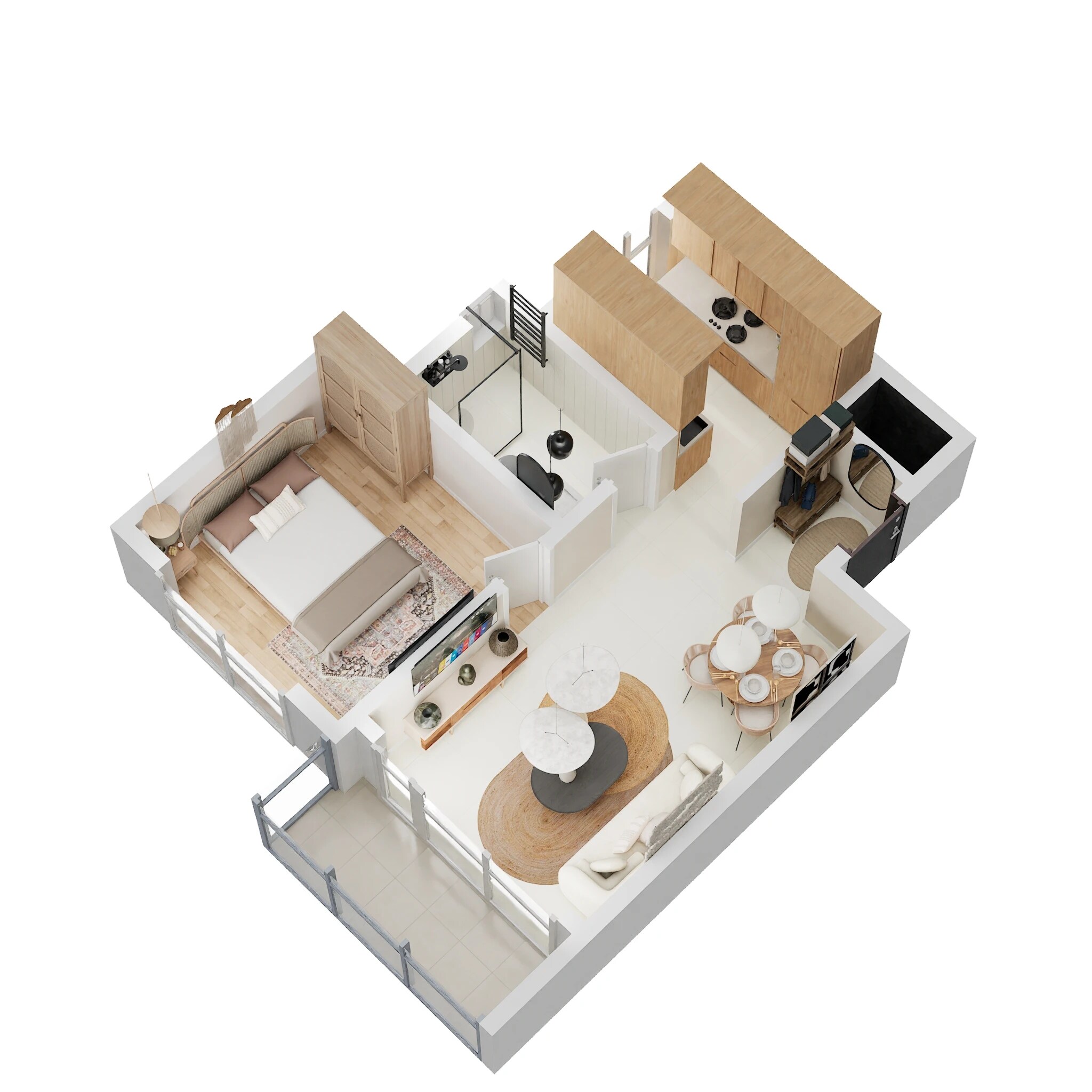 1 BHK 695 Sq. Ft. Apartment