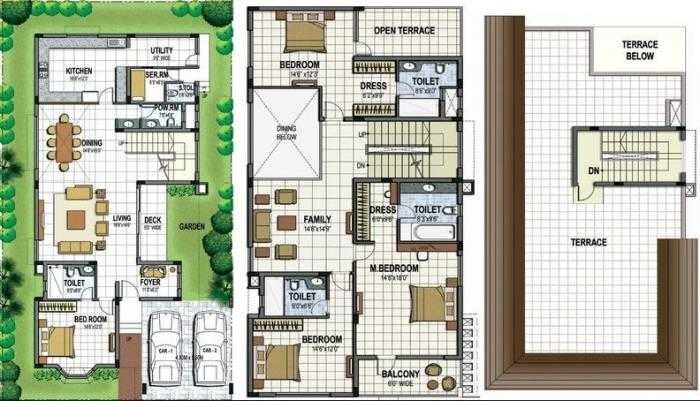 Floor plan of 4 BHK 3768 Sq. Ft. Villa in Prestige Summer Fields, Bangalore