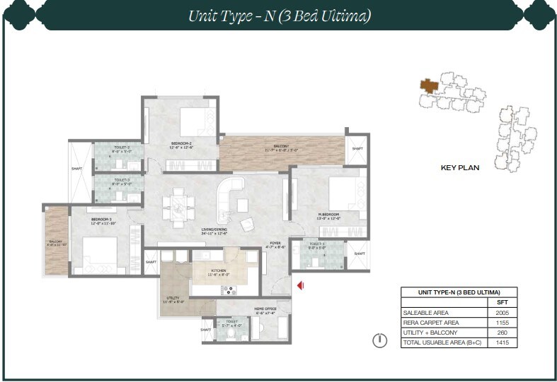 Other, prestige-suncrest 3 Bedroom 1780 Sq.Ft. Apartment In Electronic City Bangalore 8828608