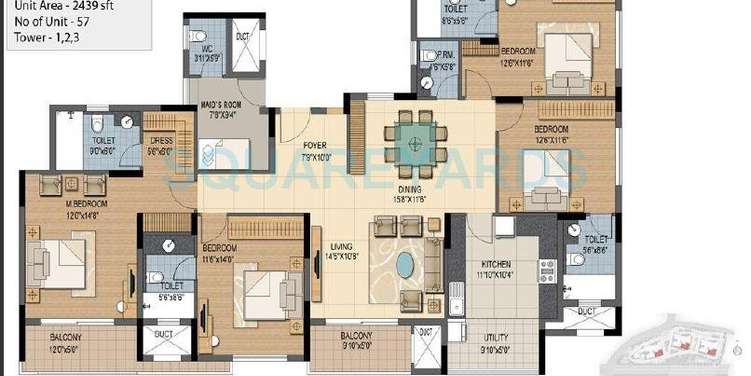 prestige sunnyside apartment 4bhk 2439sqft1