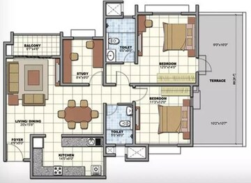  2 BHK Apartment at Prestige Sunrise Park, Electronic City Phase I – for Rent