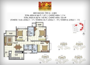  3 BHK Apartment at Prestige Sunrise Park Norwood, Electronic City Phase I – for Sale