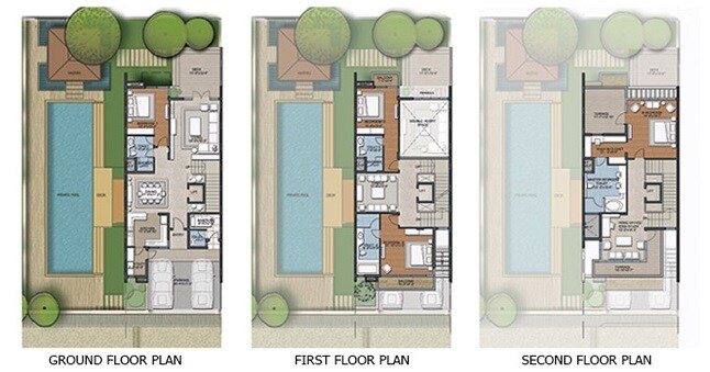 Floor plan of 4 BHK 4100 Sq. Ft. Villa in Prestige Tech Vista, Bangalore