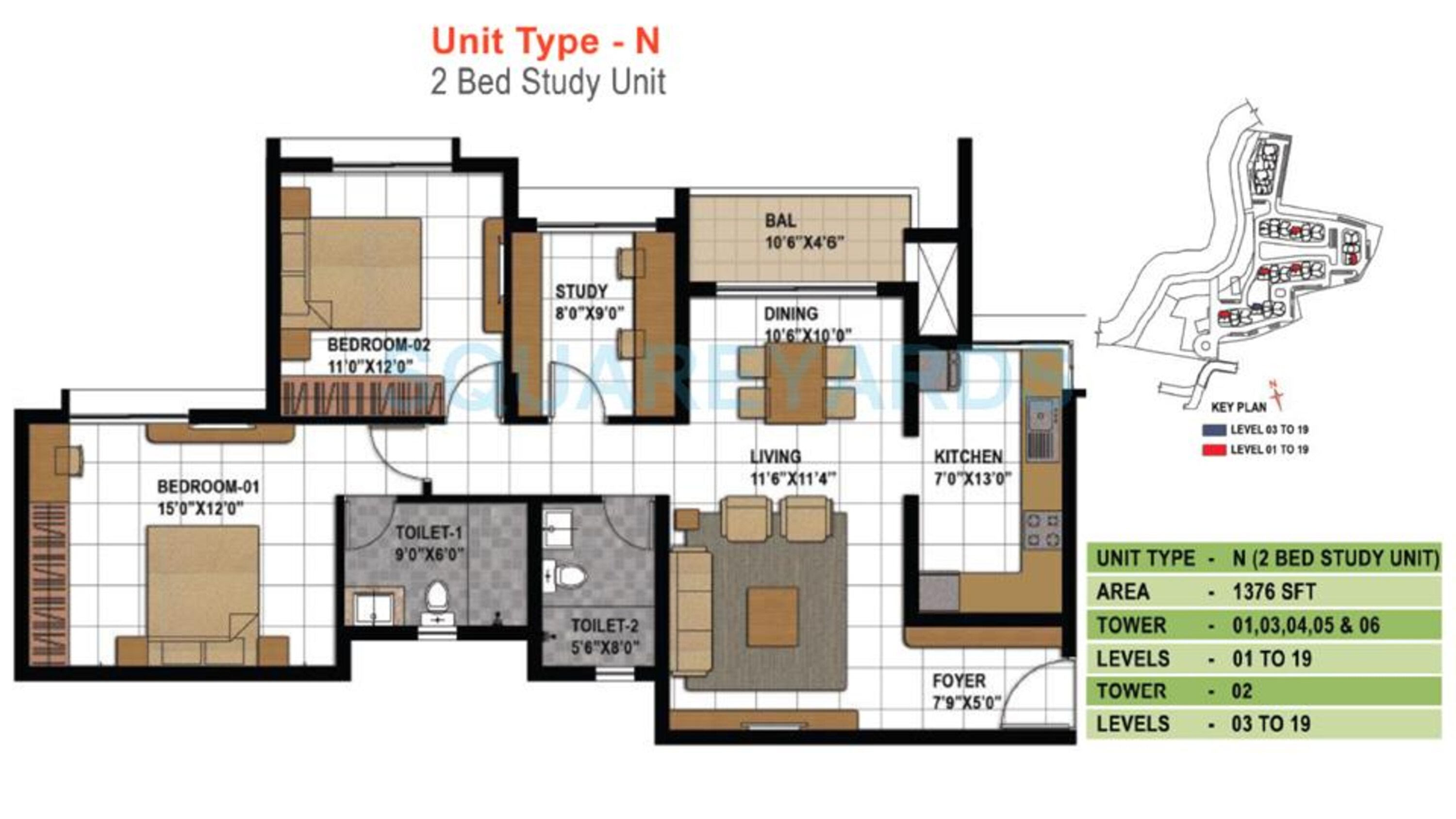 prestige temple bells apartment 2bhk 1376sqft1