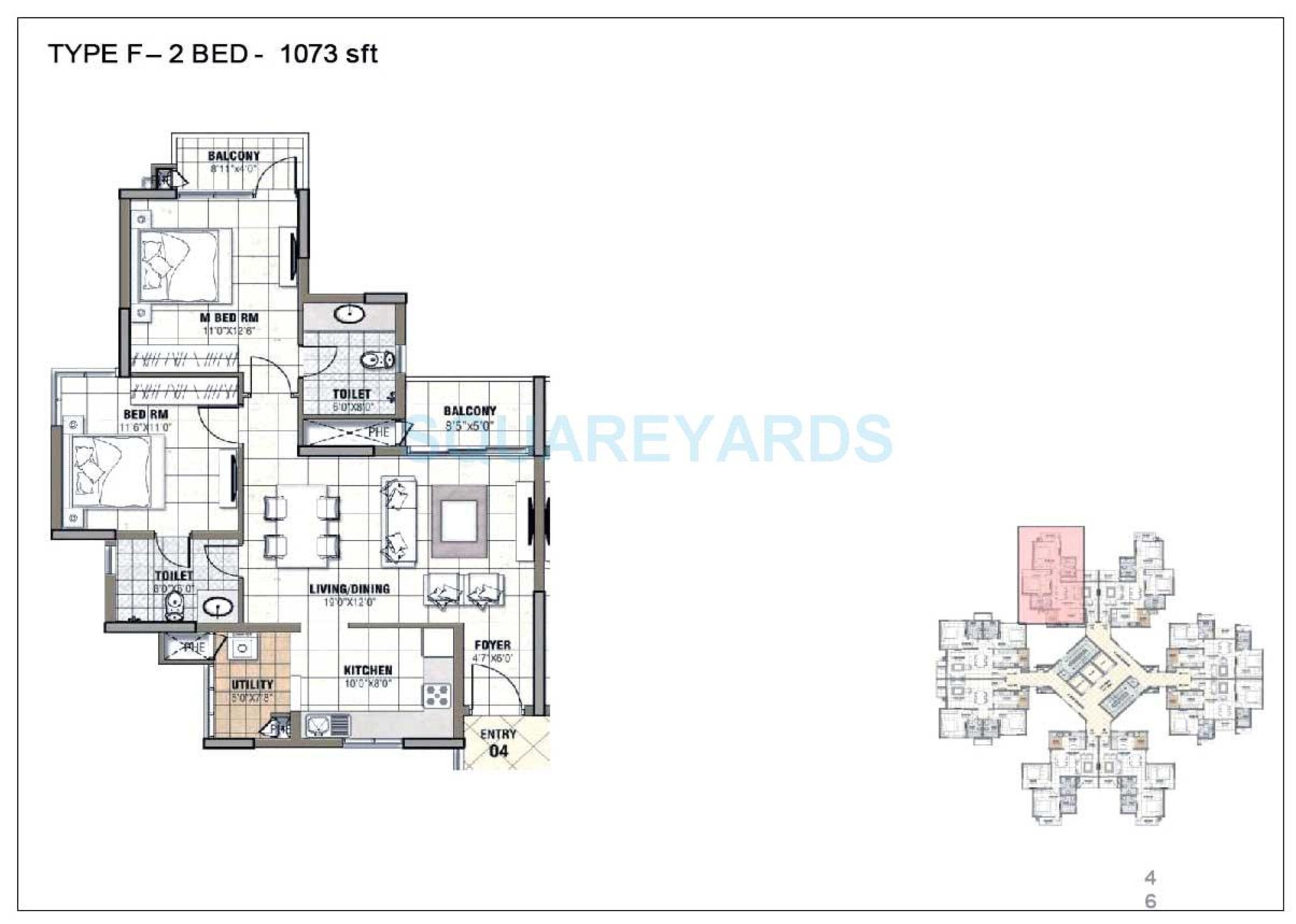 prestige tranquility apartment 2bhk 1073sqft 1