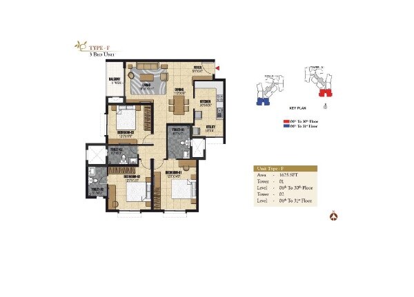 3 BHK 1625 Sq. Ft. Apartment